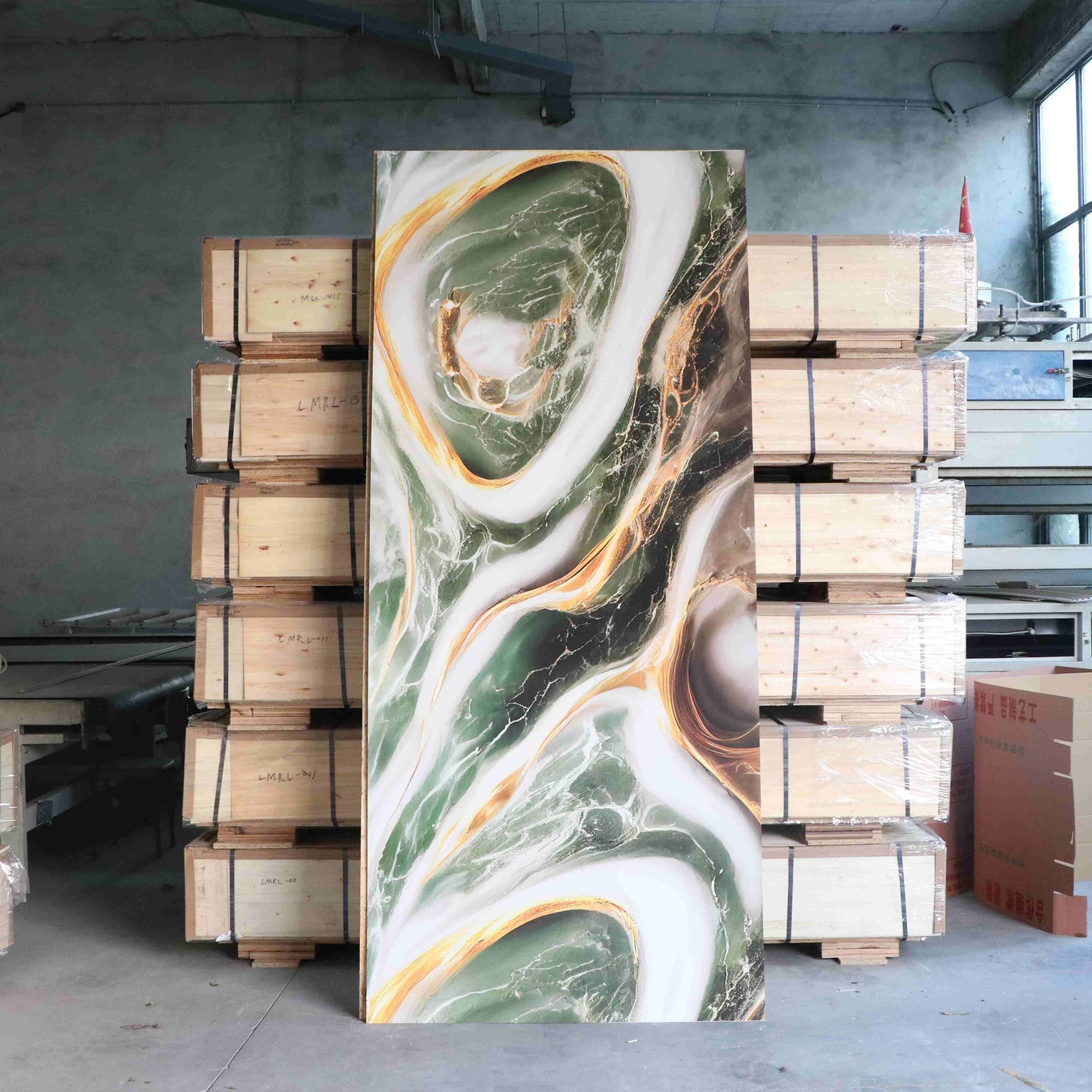New Design Gold Line Color PVC Marble Sheet