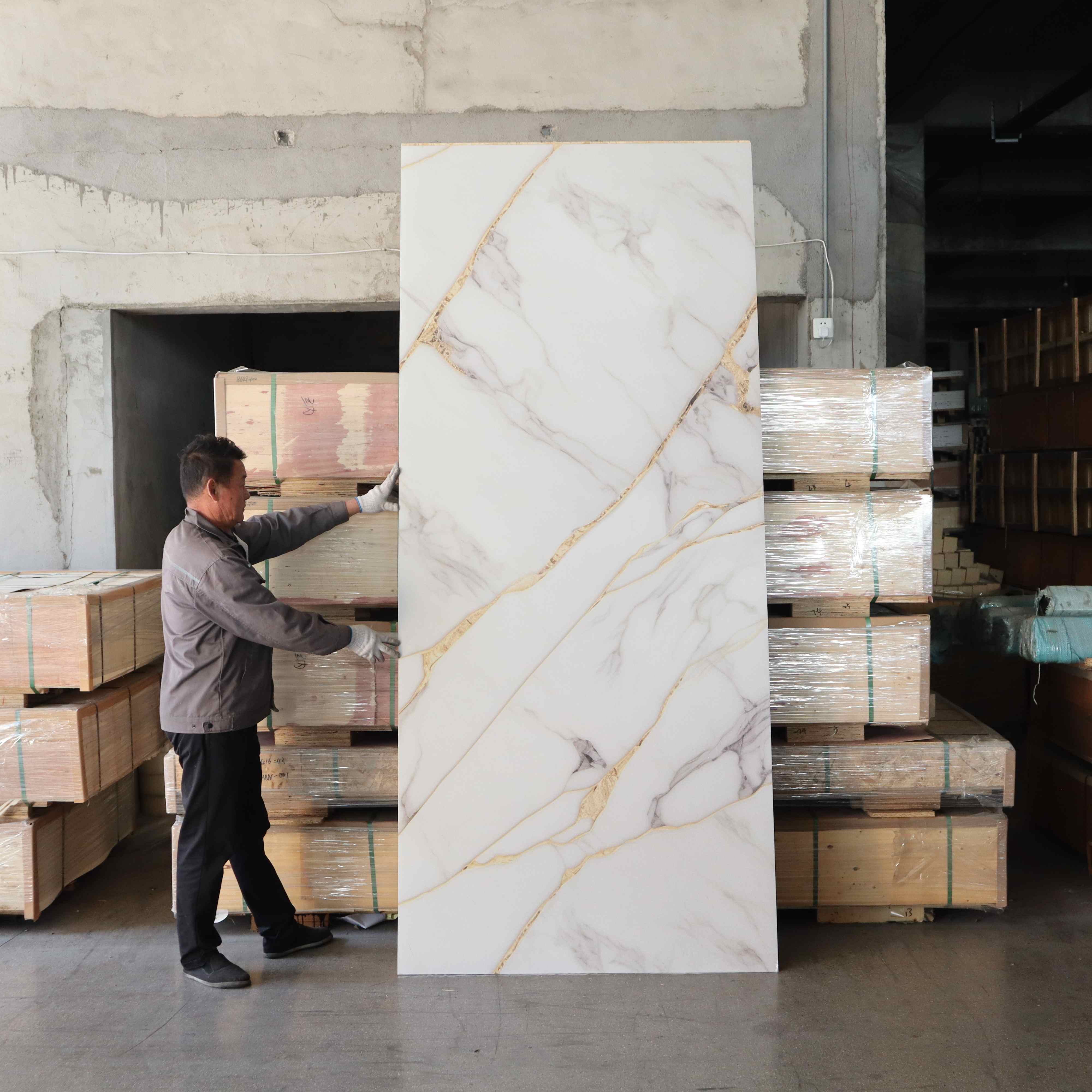 Eco-friendly Waterproof High Glossy PVC Marble Sheet