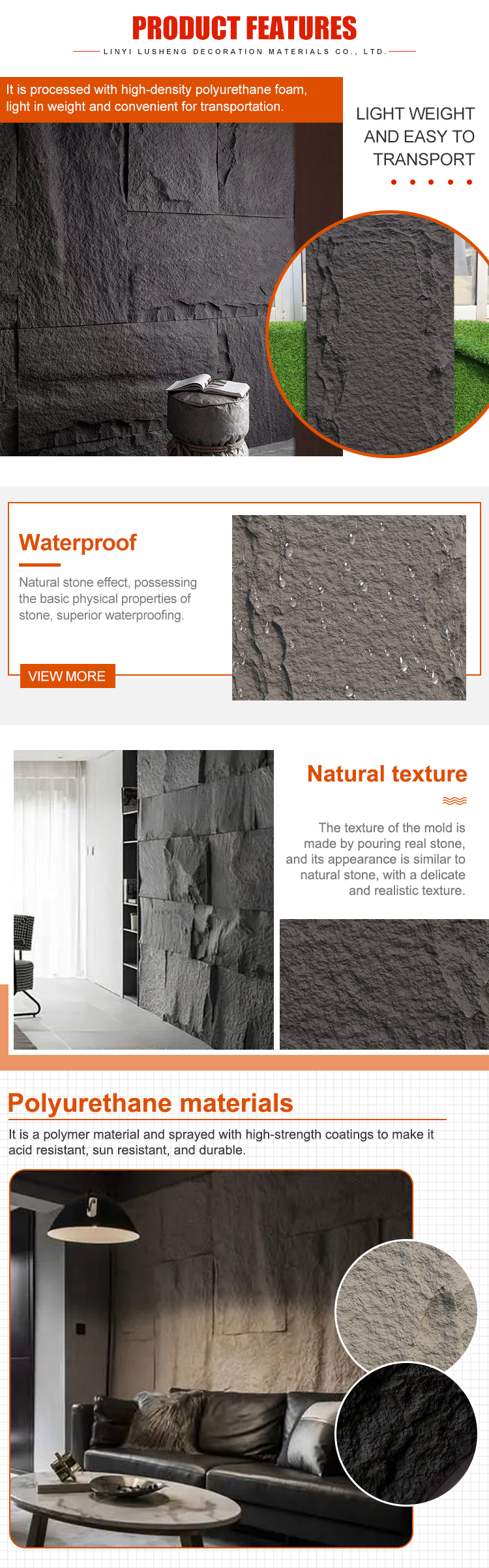 High-Grade Weather-Resistant PU Stone(图2)